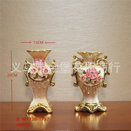 golden electroplating ceramic vase furnishings ornaments decoration crafts ornaments vase decoration