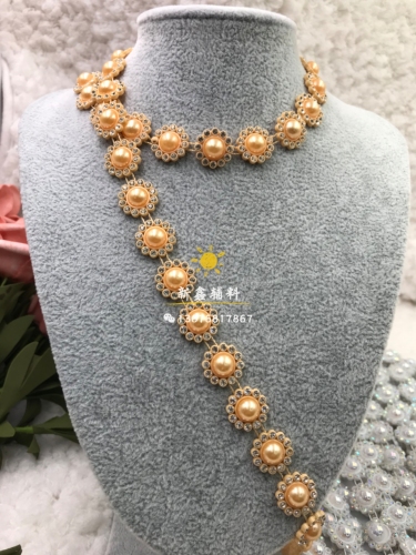 internet celebrity clothing accessories ornament accessories sunflower pattern plus rhinestone pearl rhinestone string beads thread drill gang drill