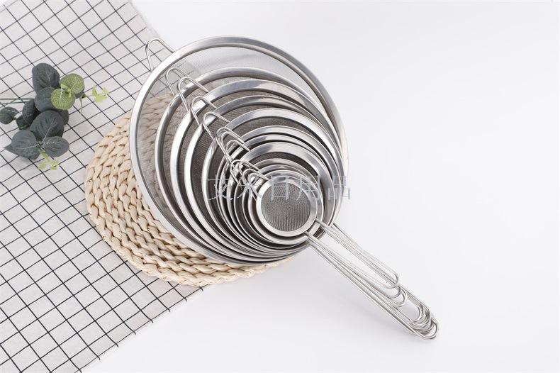 Ns-7cm straight grain wide edge pointed ear oil grid stainless steel filter screen kitchen size siev