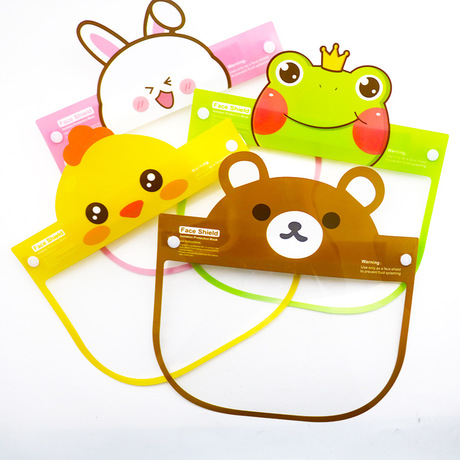 新款卡通儿童防护面罩 防雾防飞沫防喷溅高清透明隔离面屏防护罩