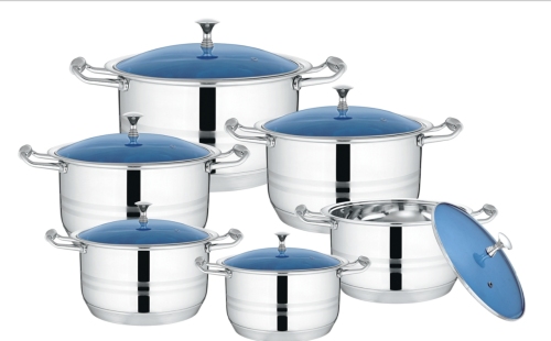 Stainless Steel Household Pot 12-Piece Stainless Steel Pot Set Soup Pot Stew Pot Universal Kitchen Supplies