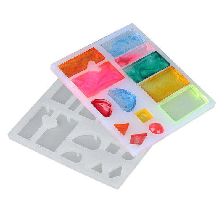 Diy crystal drop Plastic mold with hole pendant mold necklac...