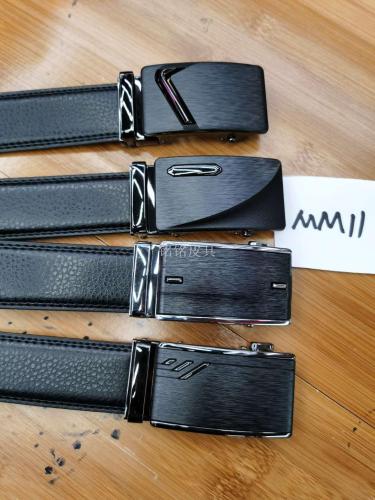 new men‘s business automatic buckle belt litchi grain high-grade leather belt mm11