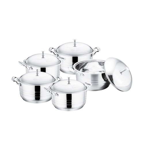 stainless steel household ten-piece non-stick pan kitchen supplies soup pot set pot induction cooker gas stove universal wholesale
