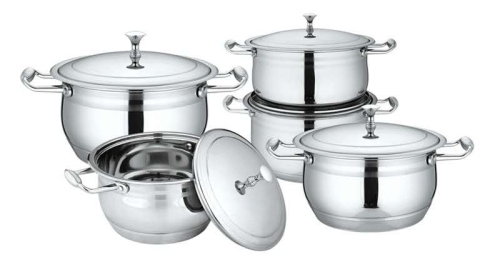 Factory Direct Sales 10 PCs Set Kitchen Supplies Pot Set Stainless Steel Pot Pot Set Kitchenware Large Quantity and High Price Can Be Customized Logo