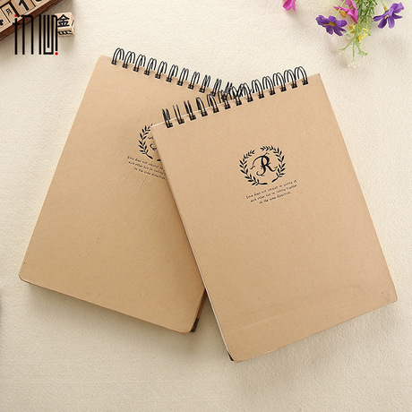 Korean Stationery A5 B5 Coil Notebook Thickening Minimalist Notepad 32K Vertical Page Turning Line Ring Notebook Upflip Retro Notebook