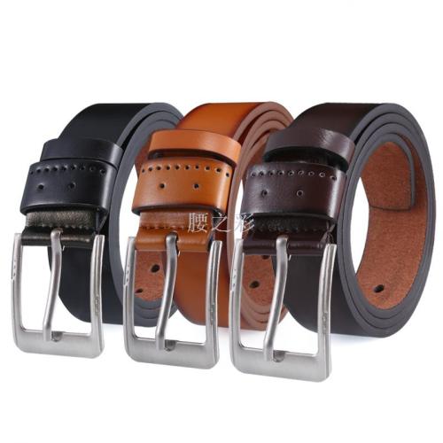 Factory Direct Sales Men‘s Leather Belt Fashion Pin Buckle Korean Style Leisure Trendy Belt Amp Tucson