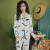 Insta-inspired pajama women spring/summer thin star mickey mickey long-sleeved pantsuit silk ice silk home services wholesale