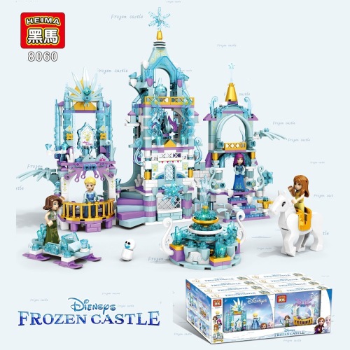 spot delivery free shipping girls‘ building blocks 2019 ice and snow castle qiyuan 8-in-1 compatible with lego assembling building blocks