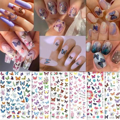Foreign Trade Butterfly Nail Sticker Butterfly Nail Stickers Butterfly Bronzing Nail Sticker Paper