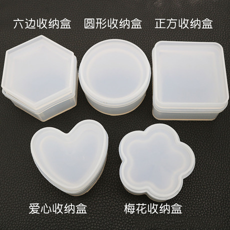 Hexagonal storage Box crystal drop Plastic mold mirror hand ...