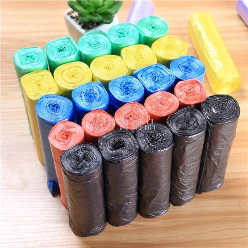 00G Garbage Bag New Material 45*50 Medium point-Breaking Thickened 5-Roll Colored Household Plastic Bag 