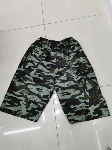 summer thin loose camouflage shorts cropped pants men‘s middle pants plus size fat fat breeches casual cropped pants