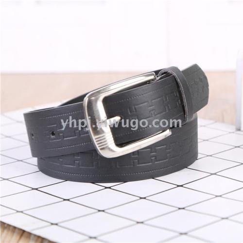 hot sale simple fashion belt factory direct embossing casual pin buckle belt