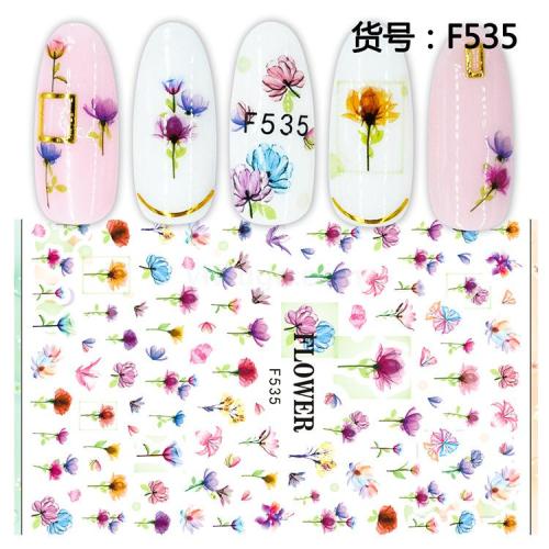 3D Extremely Thin Adhesive New Spring Manicure Summer Flower Translucent Blooming Flower Nail Stickers