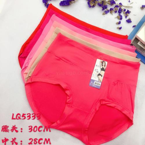 Foreign Trade Underwear Domestic Sales Women‘s Underwear Solid Color Briefs High Waist Mummy Pants Factory Direct Sales 
