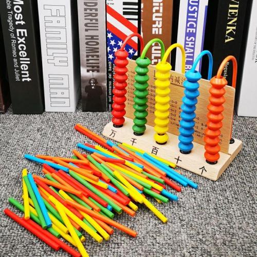 Mini 5-Speed Calculation Baby Wooden Beads Color Abacus