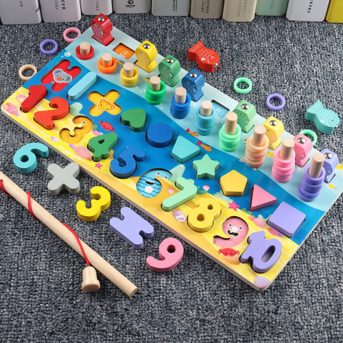 fishing children‘s digital building blocks toys boys and girls baby early education assembly 1-2-3 years old 4 puzzle brain building blocks