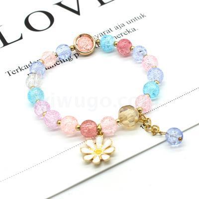 new explosive crystal daisy single ring bracelet japanese and korean style fresh girl beaded flower jewelry opening gift