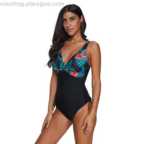 Swimsuit Foreign Trade European and American New Printed Sexy One-Piece Women‘s Bikini nylon Quality Factory Direct Sales