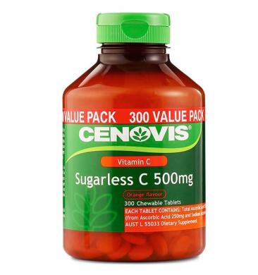 澳洲进口 cenovis圣诺无糖天然维生素c vc浓缩咀嚼片300粒