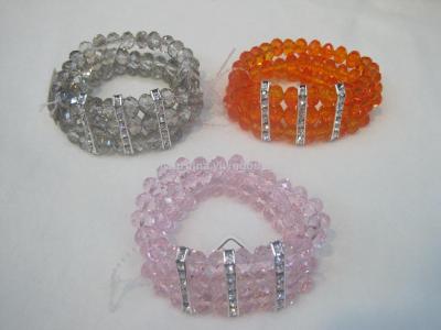 Ladies hand beads 3 row 3 diamond 10 cm crystal bracelet bracelet boutique wholesale