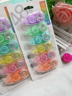 Wholesale nw correction tape 48s 6 into jelly color shell macaron color mini correction tape