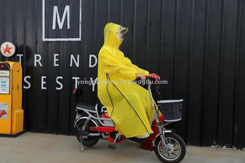 yiwu factory direct fashion raincoat cycling hiking thickened eva long and wide protective adult bicycle raincoat