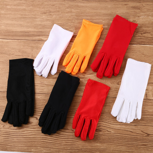 White Spandex Gloves for Children‘s Performance High Elastic Tight Hand Elementary School Students Dancing Stage Performance Jazz Dance Etiquette Gloves Thin