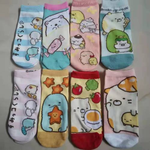 Corner Biological Cartoon Cartoon Low Cut Women‘s Socks Straight Boat Socks Foreign Trade Japanese Single Women‘s Socks Taobao Socks Batch Discovery