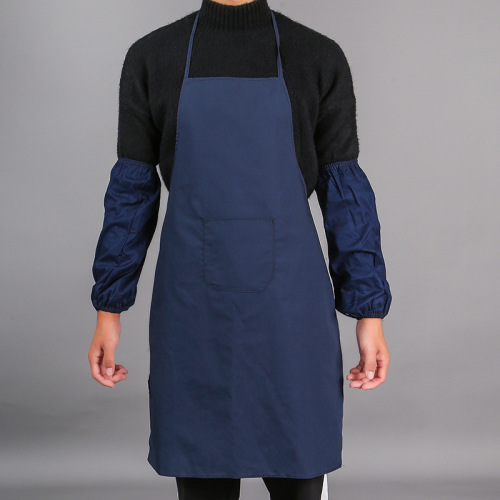 wholesale navy blue cloth apron men‘s and women‘s factory catering kitchen chef anti-fouling stain-resistant labor protection apron oversleeve