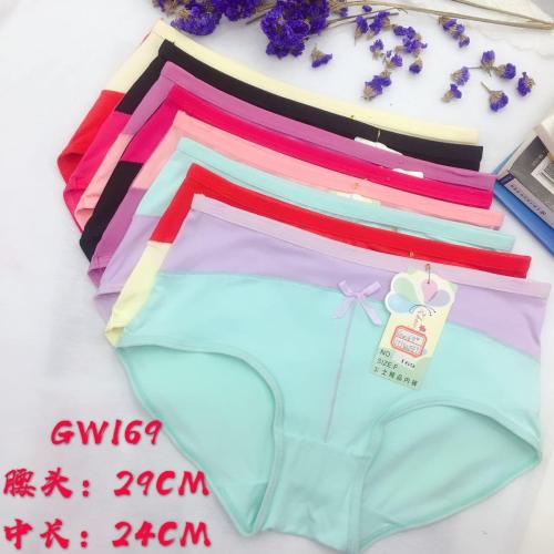 Foreign Trade Underwear Women‘s Underwear Color Contrast Patchwork Briefs Solid Color Girls‘ Pants Factory Direct Sales