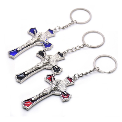 Dripping oil cross key ring pendant ring ring ornaments religious tourism gifts gifts gifts key ring souvenirs