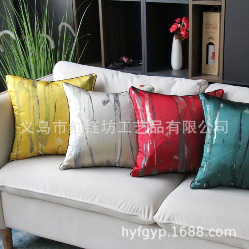 Model Room Light Luxury Sofa Cushion Living Room Modern Minimalist Nordic Waist Pillow Bedside Cushion Pillowcase without Core