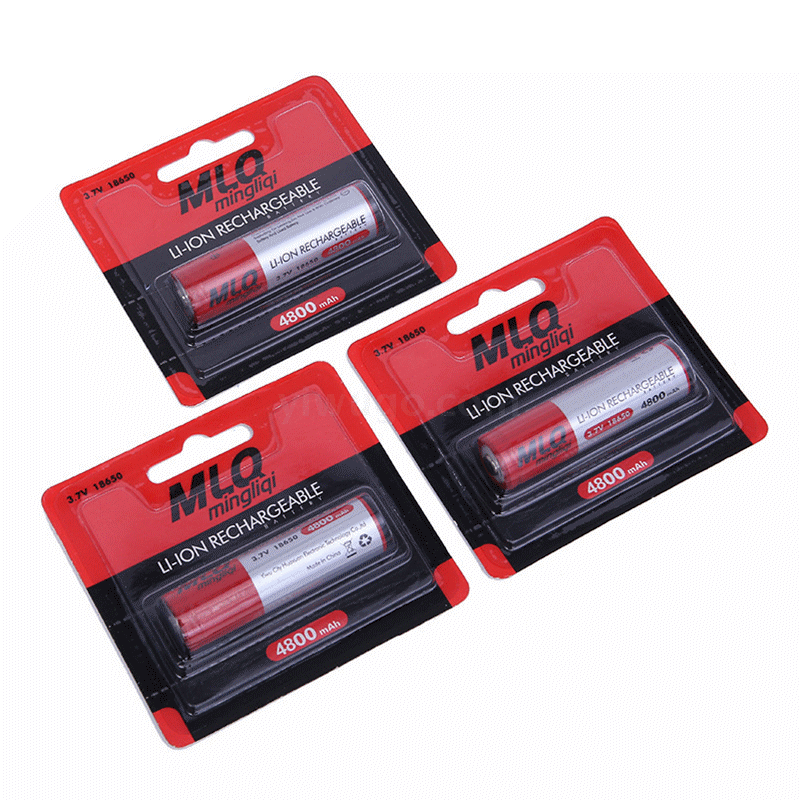 18650 lithium 'red card pack 3.7 V pointed head flat environmentally - friendly durable speaker flashlight' wholesale