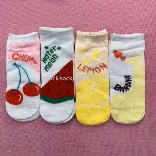 new fruit cartoon animal socks women‘s socks shallow mouth cute japanese female student ankle socks