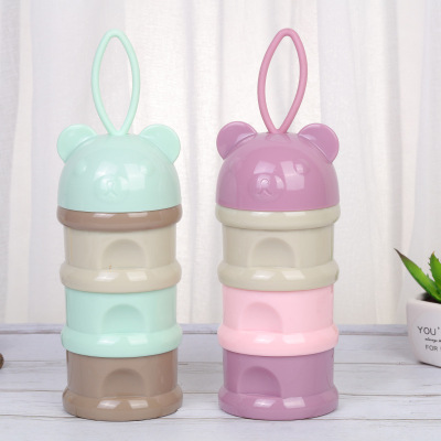 3 layers light green portable Milk Powder/Snack container – Baby