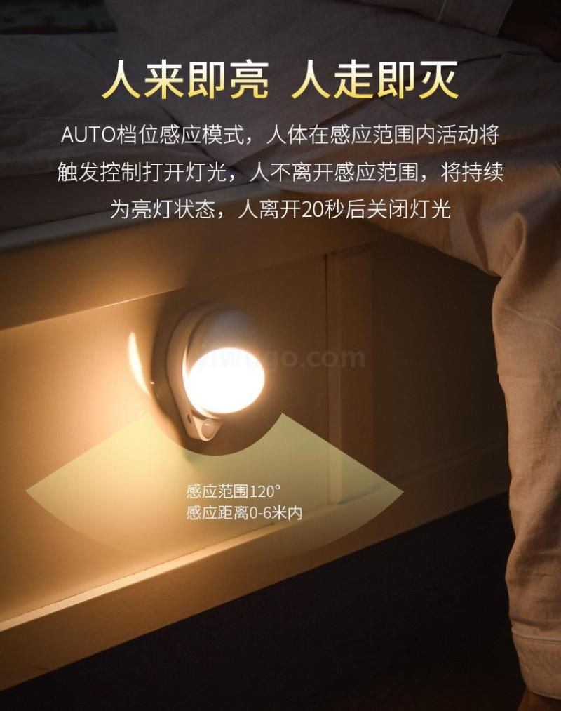 智能人体感应小夜灯led过道家用充电式自动声控光控楼道走廊壁灯
