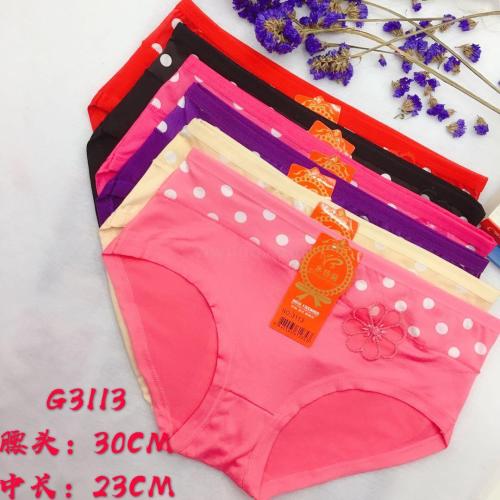 Foreign Trade Underwear Women‘s Underwear Solid Color Briefs Dot Stitching Order Flower Girl Pants Factory Direct Sales