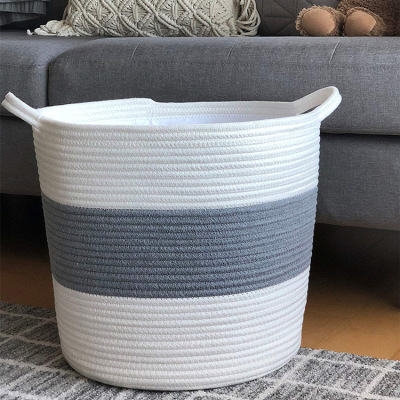 Foldable Woven Cotton Yarn Storage Basket
