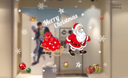 christmas decorator field store scene layout glass electrostatic stickers pvc wall stickers showcase decorative paper cuts snowflake stickers