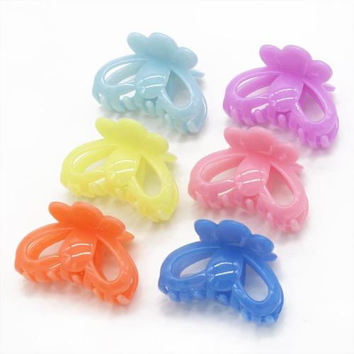 factory direct sales clip jelly color medium plastic barrettes simple updo one yuan two yuan store headwear wholesale