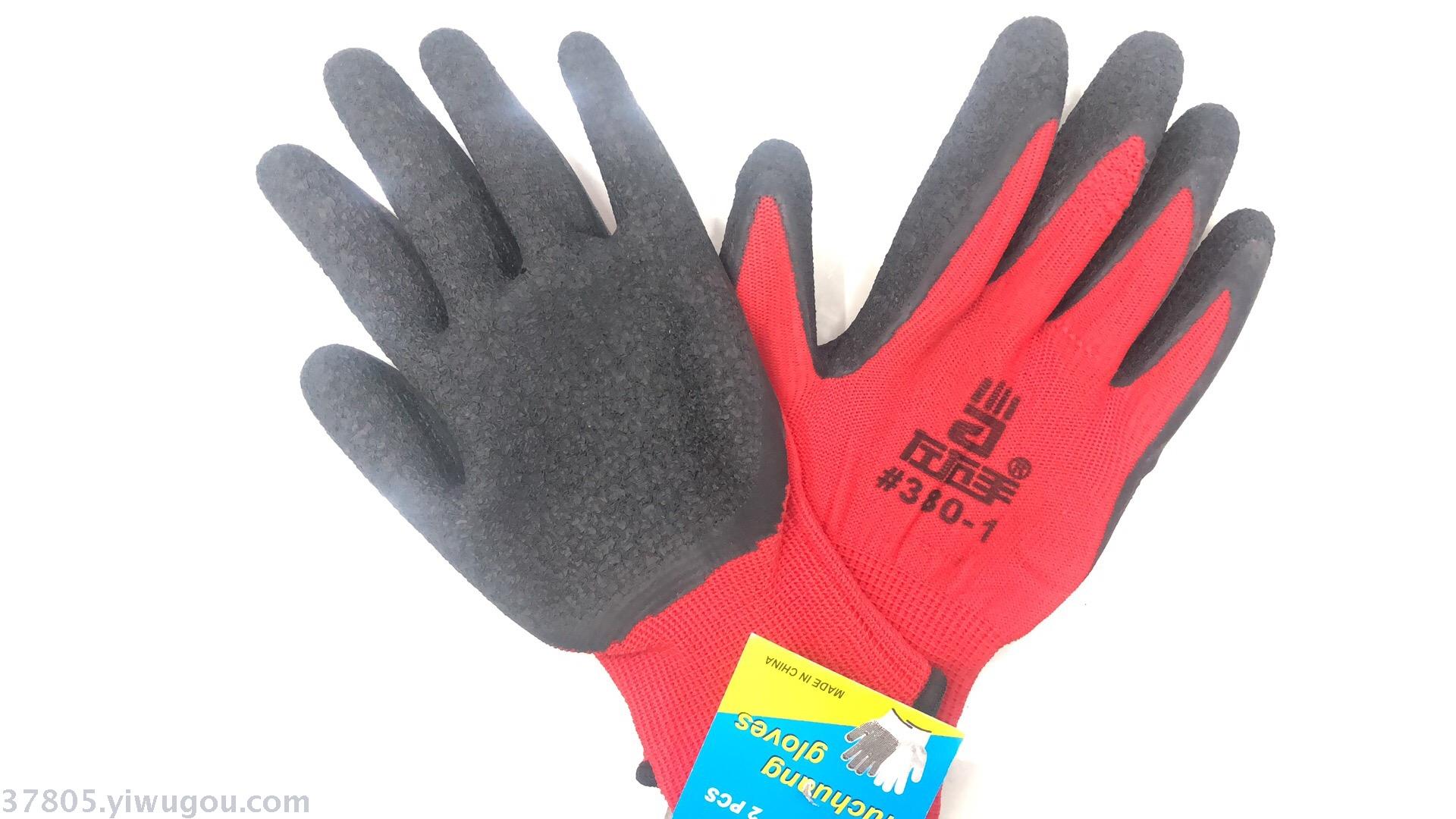 And right hand 380 series latex labor protection projects as anti-slip wrinkle work thickening male