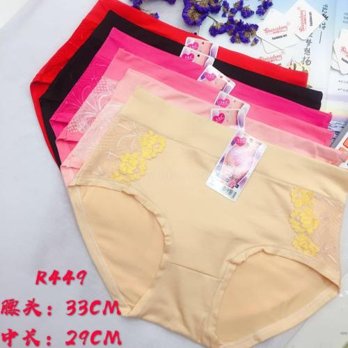 Foreign Trade Underwear Women‘s Underwear High Waist Briefs Solid Color Lace Stitching Mummy Pants Factory Direct Sales 