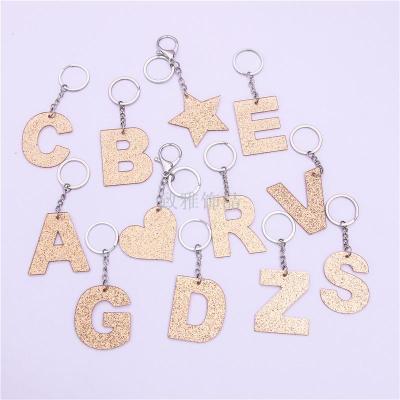 Acrylic Fashion personality gold letter heart bag small ring pendant key chain