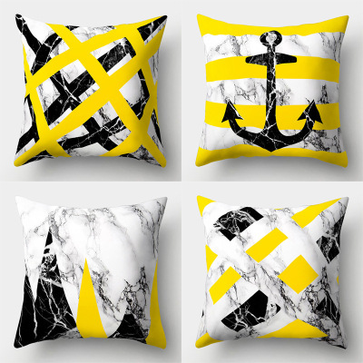 Nordic style geometric as cover mountain arrowhead short plush pillowcase household chair sofa decoration green pillow cover