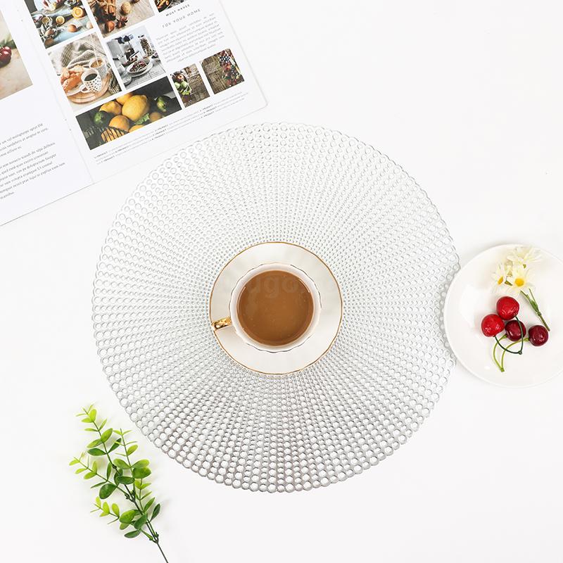 Creative Hollow Placemat Gilding Pattern Pvc Placemat for Western Food Anti-Scald and Waterproof rou