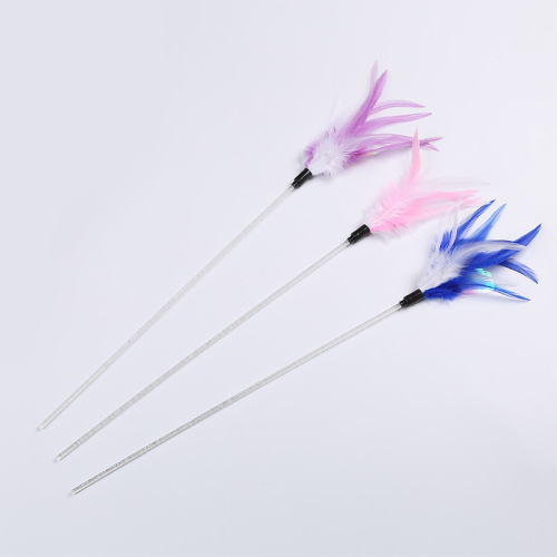 Cat Toy Cat Teaser Feather Sequins Magic Wand Pet Supplies Factory Direct Sales Cross-Border Wholesale