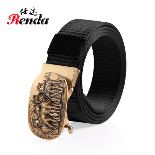 Renda New Outdoor Casual Sports Nylon Waistband Fashion All-Match Canvas Jeans Strap Automatic Men‘s Leather Belt