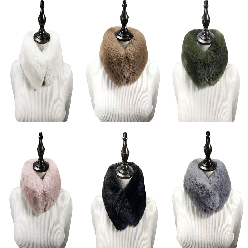 Manufacturer direct selling 2020 Japanese rabbit hair imitation scarf Korean rabbit hair magnet neck